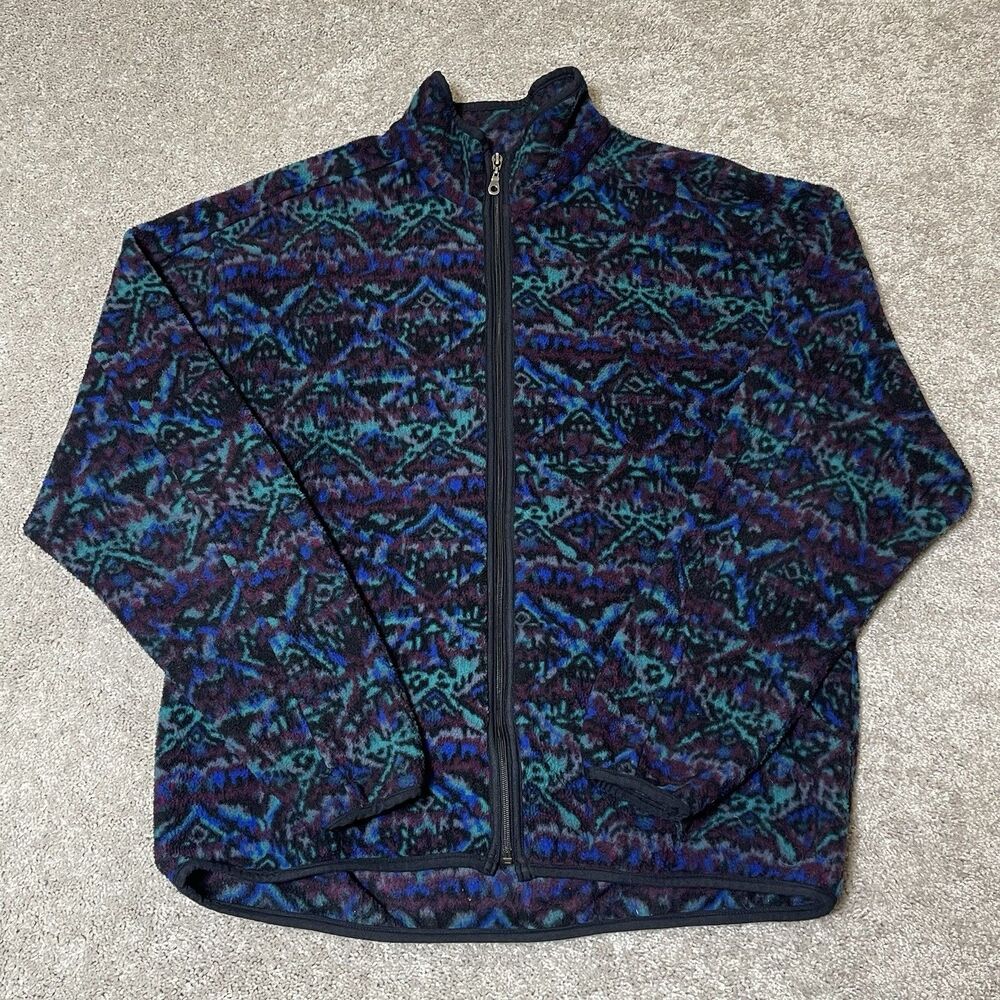 Vintage Woolrich 90s Aztec Pattern Full Zip Fleece Mens Size XL Gorpcore USA